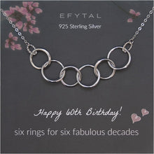 Load image into Gallery viewer, Timeless 925 Sterling Silver Necklace with Unique Six Circles for 60th Birthdays
