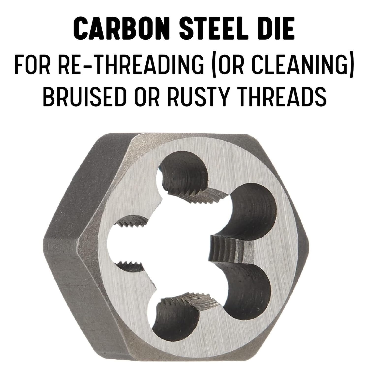 DWT Series M45 x 1.5 Hex Die - Durable Carbon Steel for Accurate Rethreading