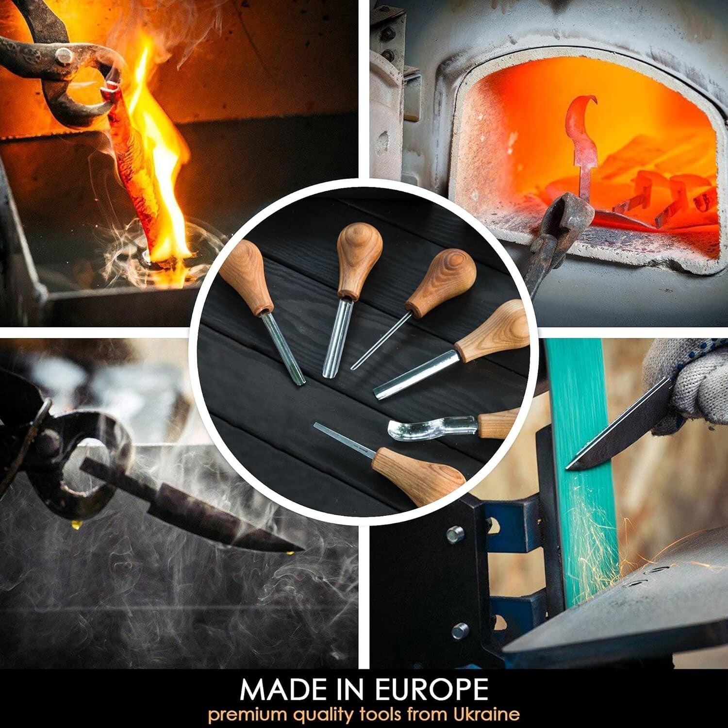 Professional Wood Carving Tools Kit - Ergonomic Palm Gouges for Precision