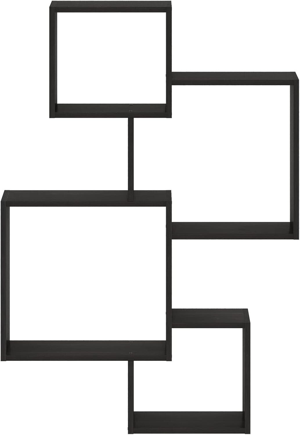 Durable Wall Mounted Espresso Floating Shelves - Set of 4 for Home Organization