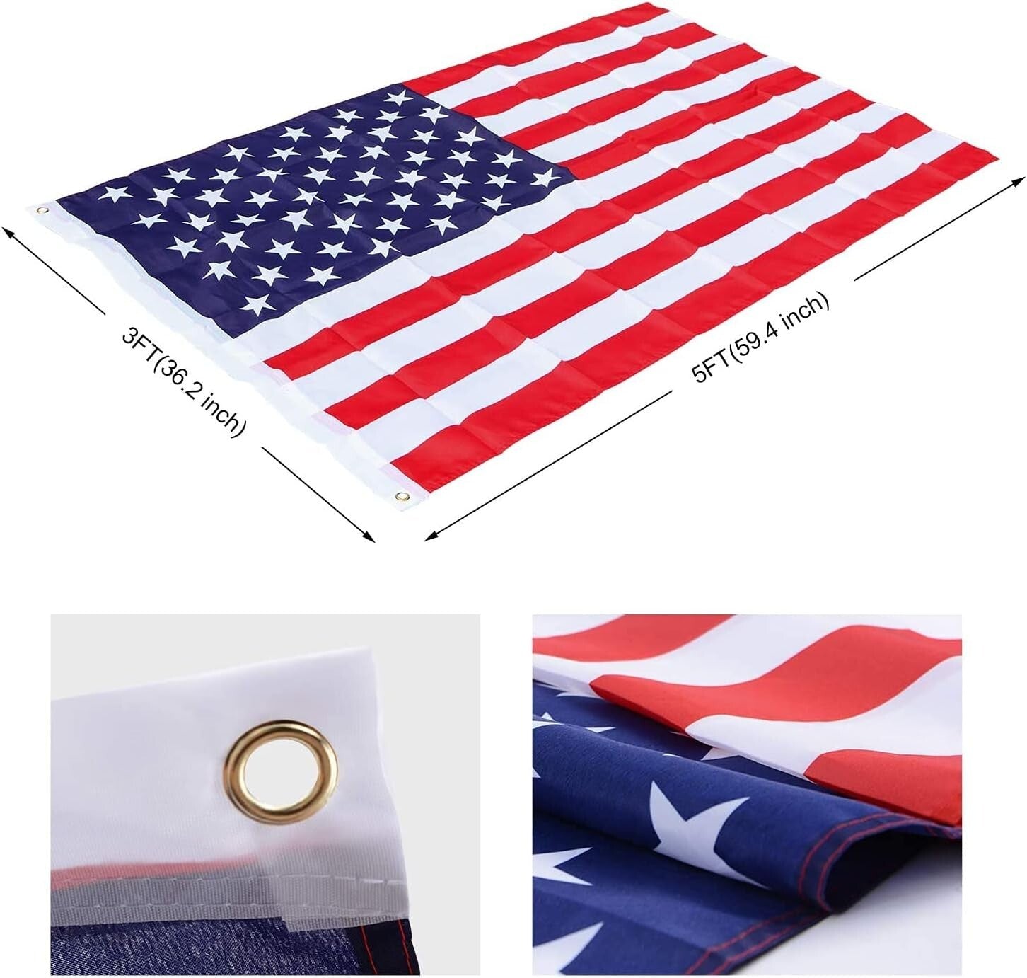 16Ft Heavy-Duty Telescopic Flag Pole Kit with American Flag - Durable & Elegant
