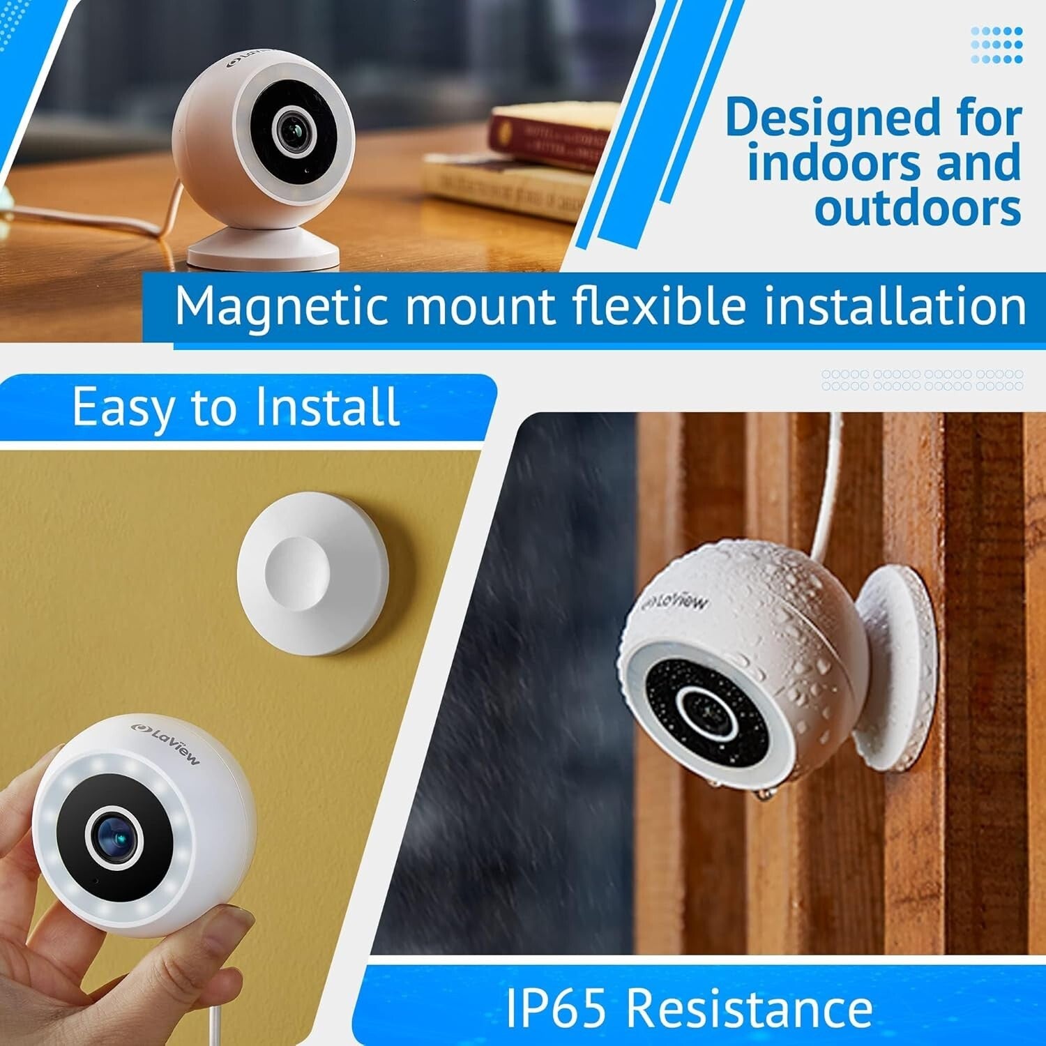 All-Weather IP65 Surveillance Camera with Night Vision & Motion Alerts, Wi-Fi