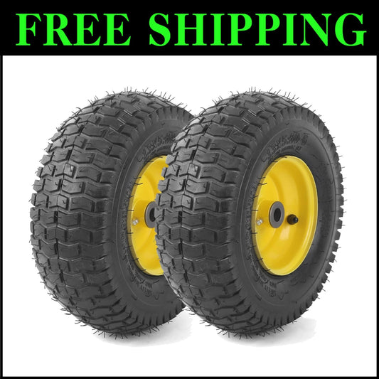 Heavy-Duty Tubeless Lawn Mower Tire & Wheel Assembly 2-Pack - 13" Diameter