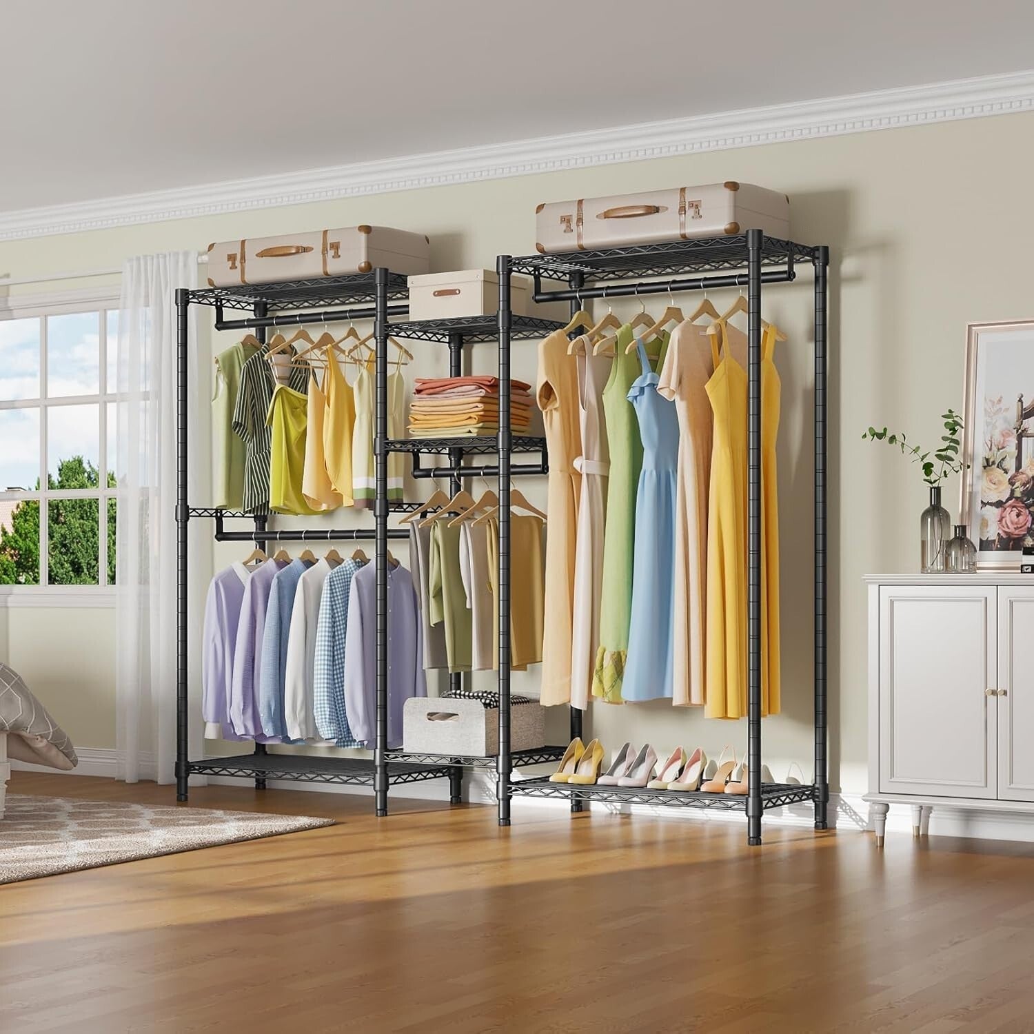 Heavy-Duty Garment Rack: Adjustable 5-Tier Clothes Organizer for Home & Office