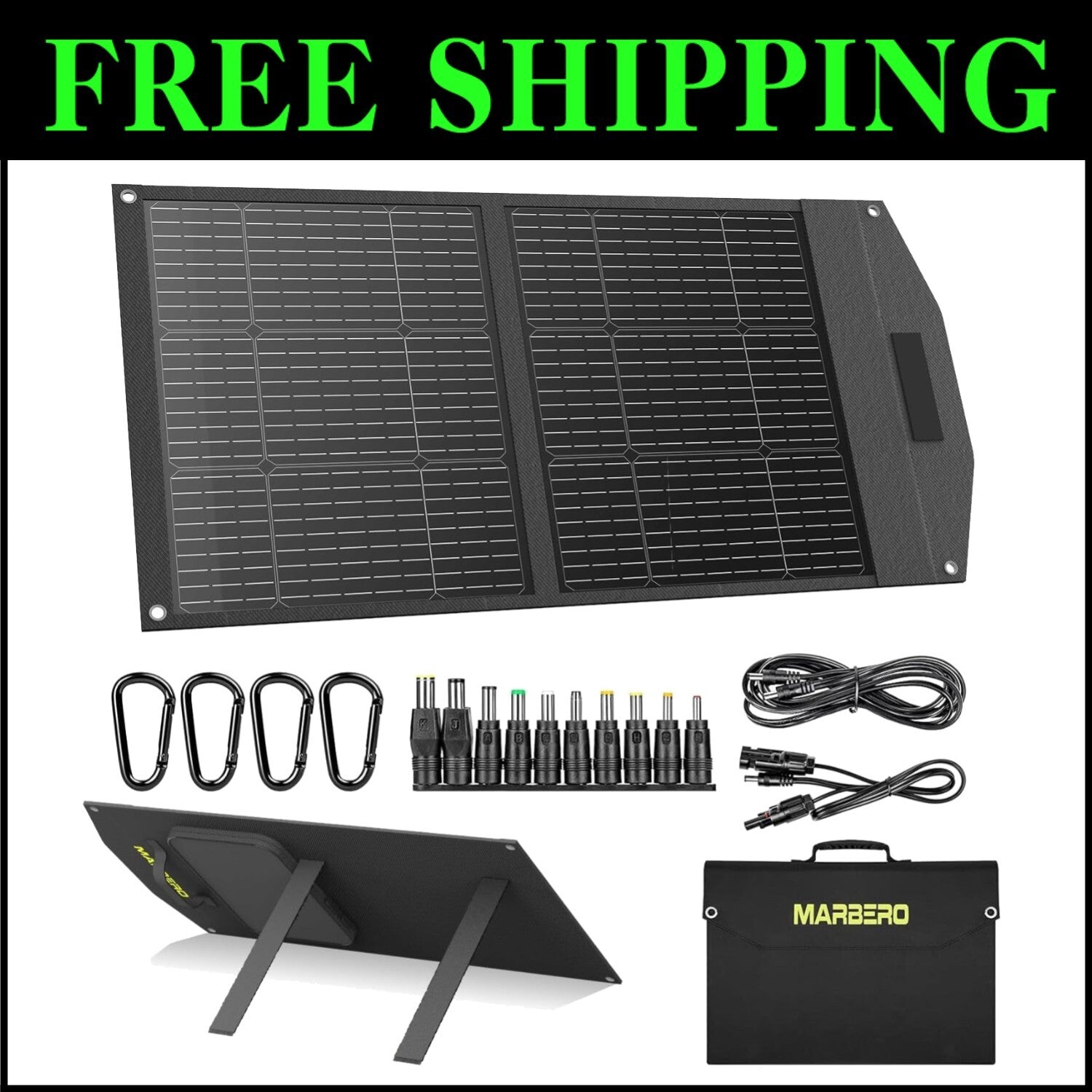 High-Efficiency 100W Portable Solar Panel with 10 Connectors for Outdoor Power