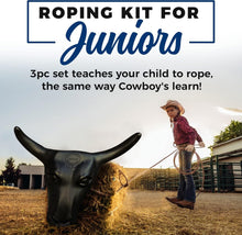 Load image into Gallery viewer, 3-Piece Kid's Roping Set: Premium Lasso Rope &amp; Steer Head for Beginners