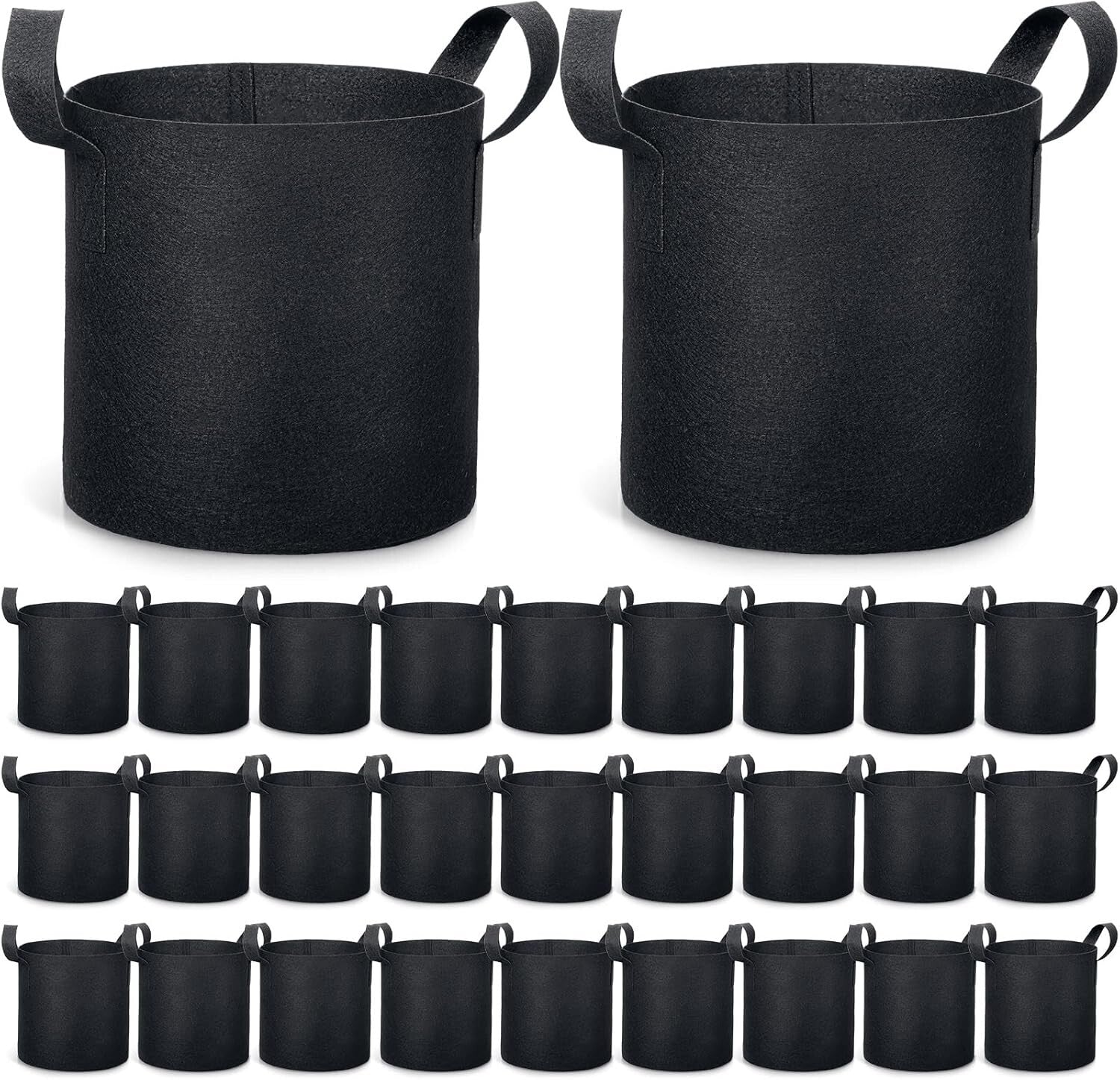 Aeration Fabric Pots 30-Pack 3 Gallon Garden Grow Bags - Resilient and Portable