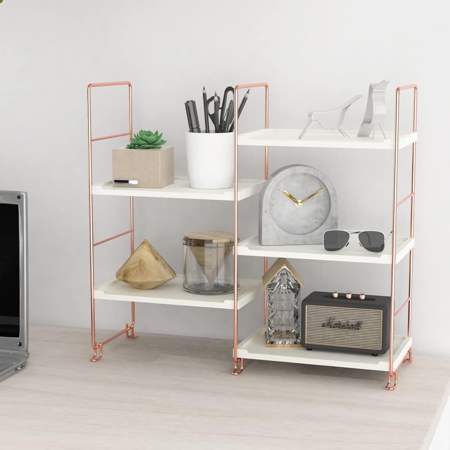 Elegant 3-Tier Bathroom Organizer - Modern Vanity and Spice Rack in Rose Gold