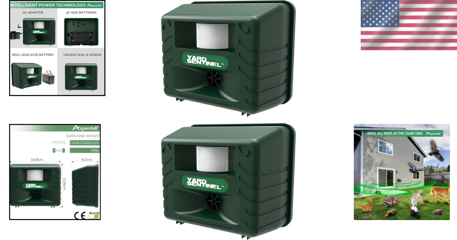 Yard Sentinel 2-Pack Ultrasonic Animal Repeller: Effective Outdoor Pest Control