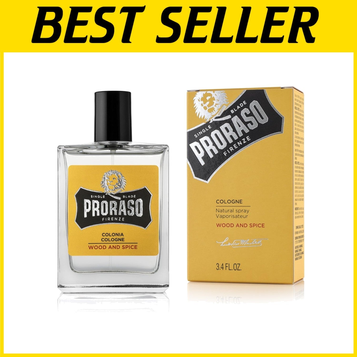 Wood & Spice Cologne for Men, 3.4 Fl Oz - Invigorating Beard Care Spray