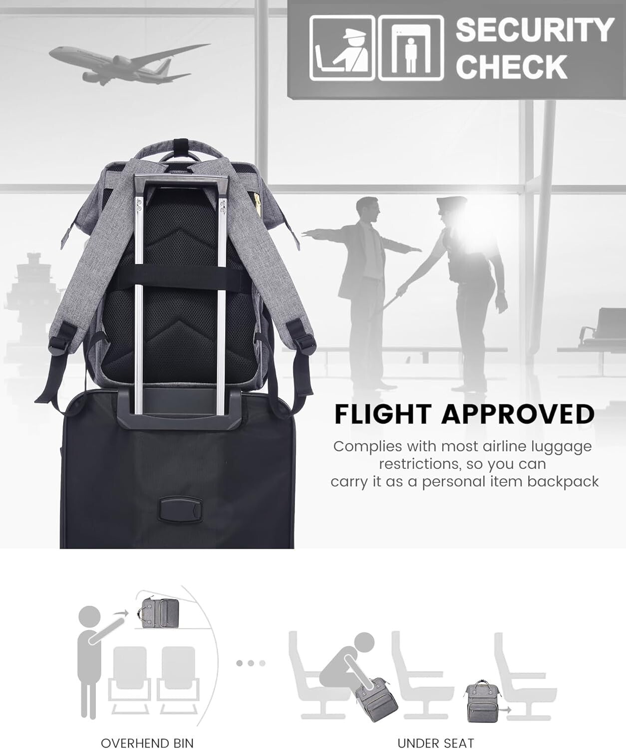 Elegant Water-Resistant Travel Backpack for Women - Laptop Compartment & Charger