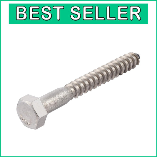 18-8 Stainless Steel 3/8" x 4" Hex Lag Screws - 25 Count for Reliable Fastening