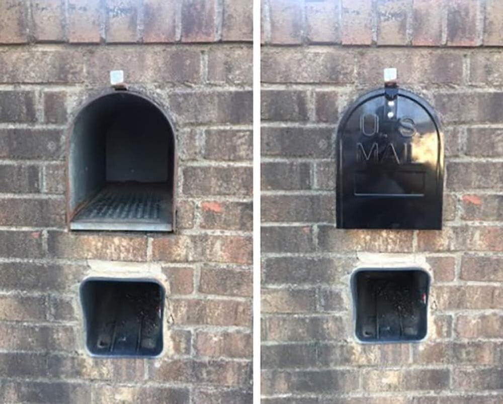 Durable Black Metal Mailbox Door for USPS / Snap-in Replacement - 11" x 14"