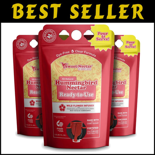Natural Hummingbird Nectar 3-Pack – 1.5L Each, Supports Backyard Bird Health