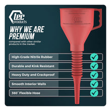 Load image into Gallery viewer, USA-Made Long Flexible Funnel - Perfect for Oil Changes and Transmission Fluid