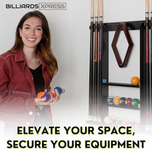 Load image into Gallery viewer, Sleek Wall-Mount Cue Rack with Enhanced Protection &amp; Chic Design for Men Caves