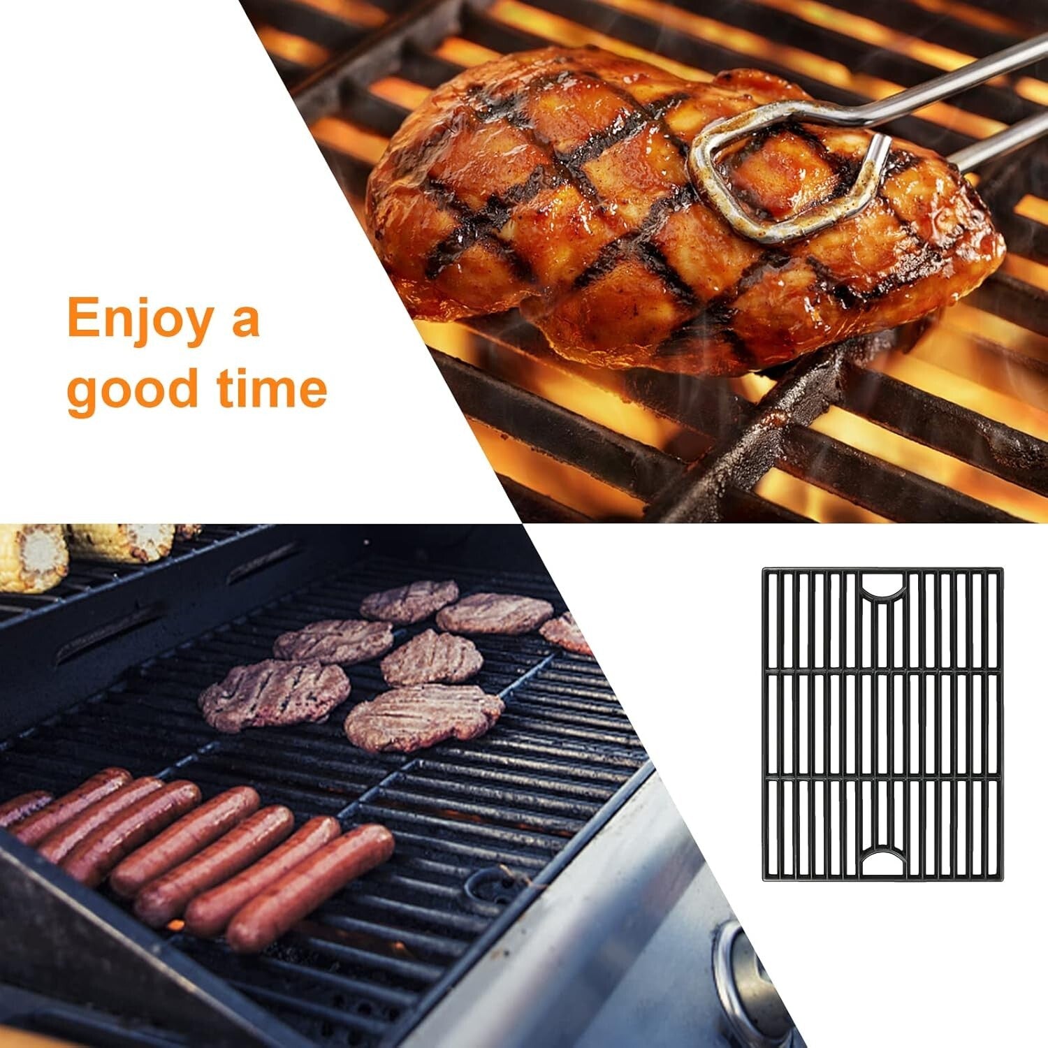 Durable 17-Inch Cast Iron Grill Grates - Perfect for Nexgrill and Kenmore Grills