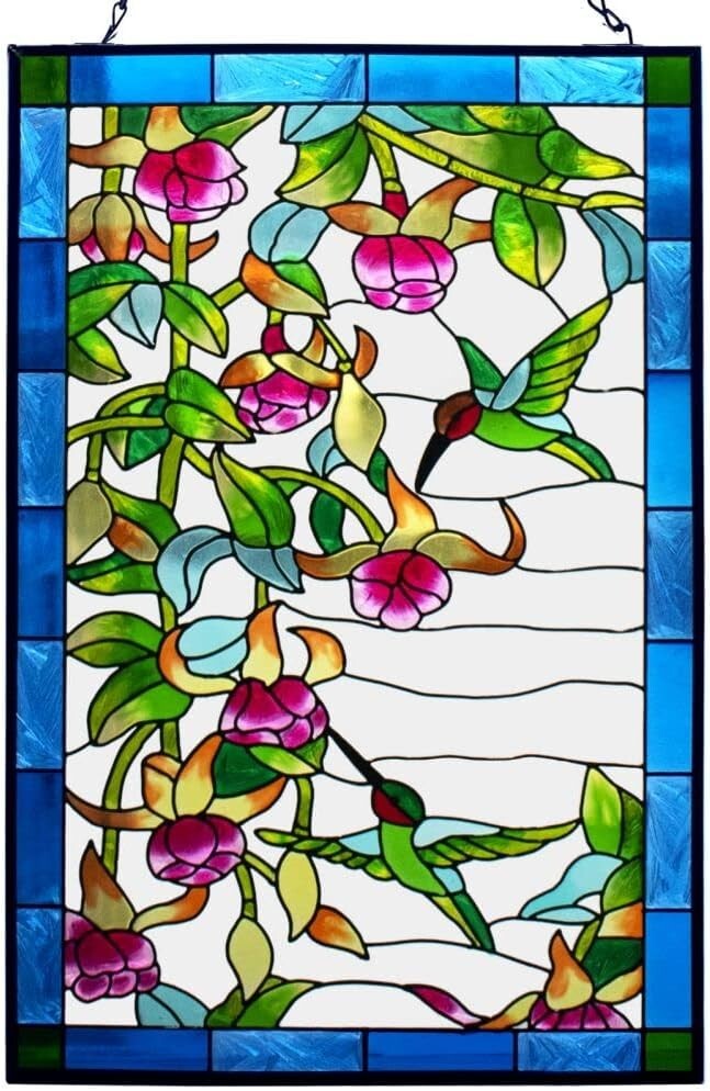 Vibrant Hummingbird Stained Glass Suncatcher - Perfect Gift for Bird Lovers
