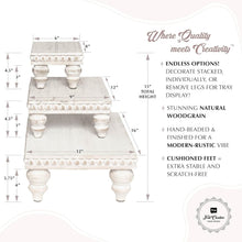 Load image into Gallery viewer, Handmade Wooden Decorative Tiered Trays - Set of 3 for Kitchen &amp; Tabletop