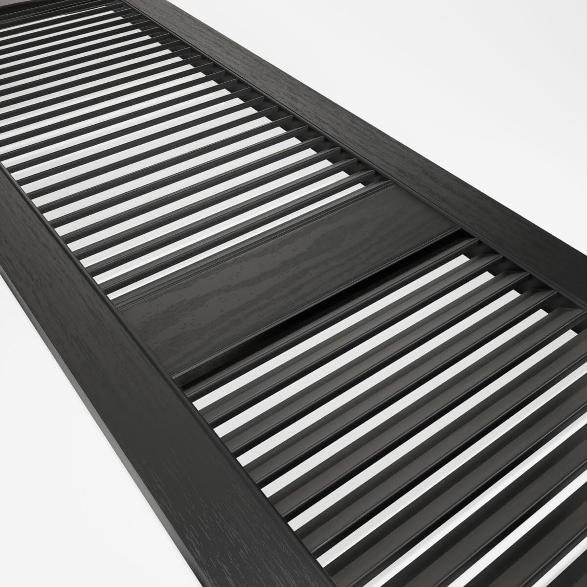 Classic Style 48 in. H Vinyl Shutters with Easy Install Spikes – Black Color