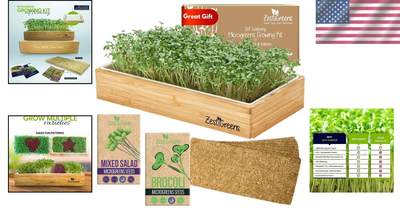 Indoor Self-Watering Microgreens Kit - Perfect for Beginners: No Soil Needed!