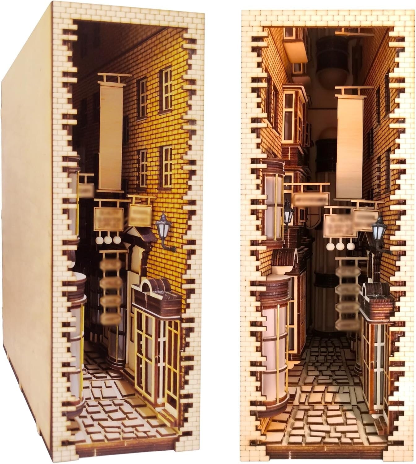 Intricate DIY Book Nook Kit for Adults - LED Light & Decorative Bookend Insert