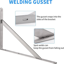 Load image into Gallery viewer, Stainless Steel 20" Shelf Brackets - 550lb Capacity, Ideal for DIY Projects