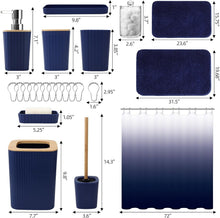 Load image into Gallery viewer, Stylish Bathroom Accessory Set - Water-Resistant Shower Curtain &amp; Absorbent Rugs