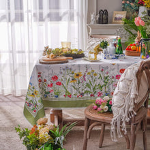 Load image into Gallery viewer, Stain-Resistant Floral Table Cover with Lace, Perfect for Spring/Summer Events