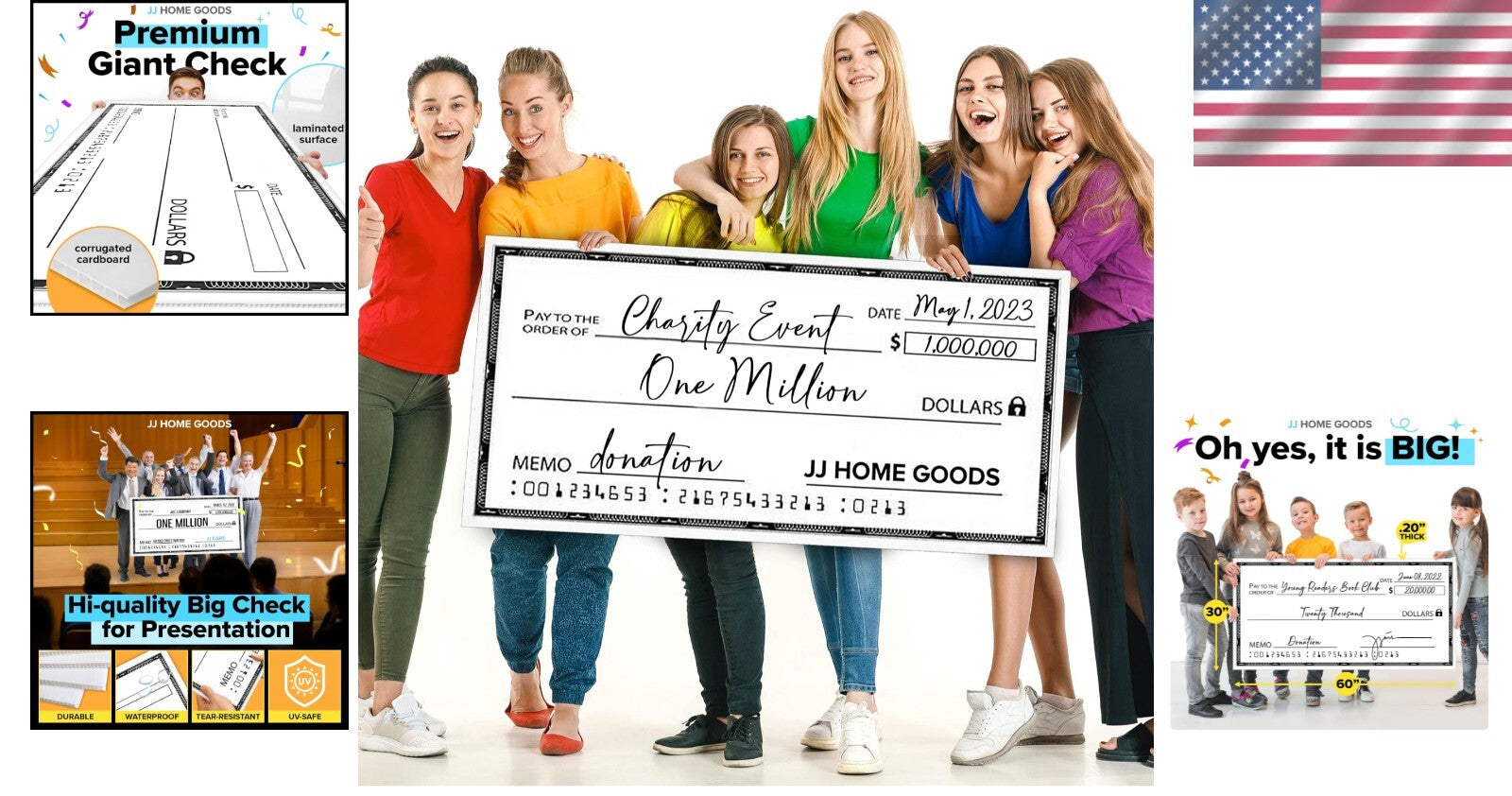 Reusable Dry Erase Big Check - Ideal for Charity, Contests & Presentations