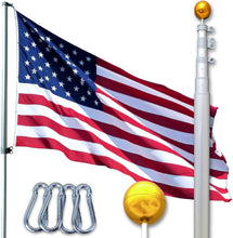 Load image into Gallery viewer, No Rust 20-Foot Telescoping Flagpole Kit - Complete with USA Flags and Hardware