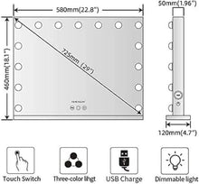 Load image into Gallery viewer, Elegant Dimmable Vanity Mirror with Touch Controls &amp; 10X Magnifying Feature