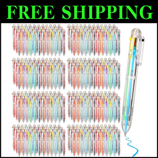 150 Multi-Color 6-in-1 Retractable Ballpoint Pens - Perfect for School & Office