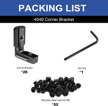 Load image into Gallery viewer, Compact 4040 Aluminum Joint Bracket Set with Nuts and Screws for Custom Builds