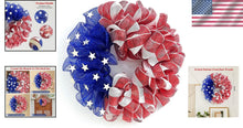 Load image into Gallery viewer, Durable Handcrafted 4th of July Mesh Wreath - Ideal for Summer and Memorial Day