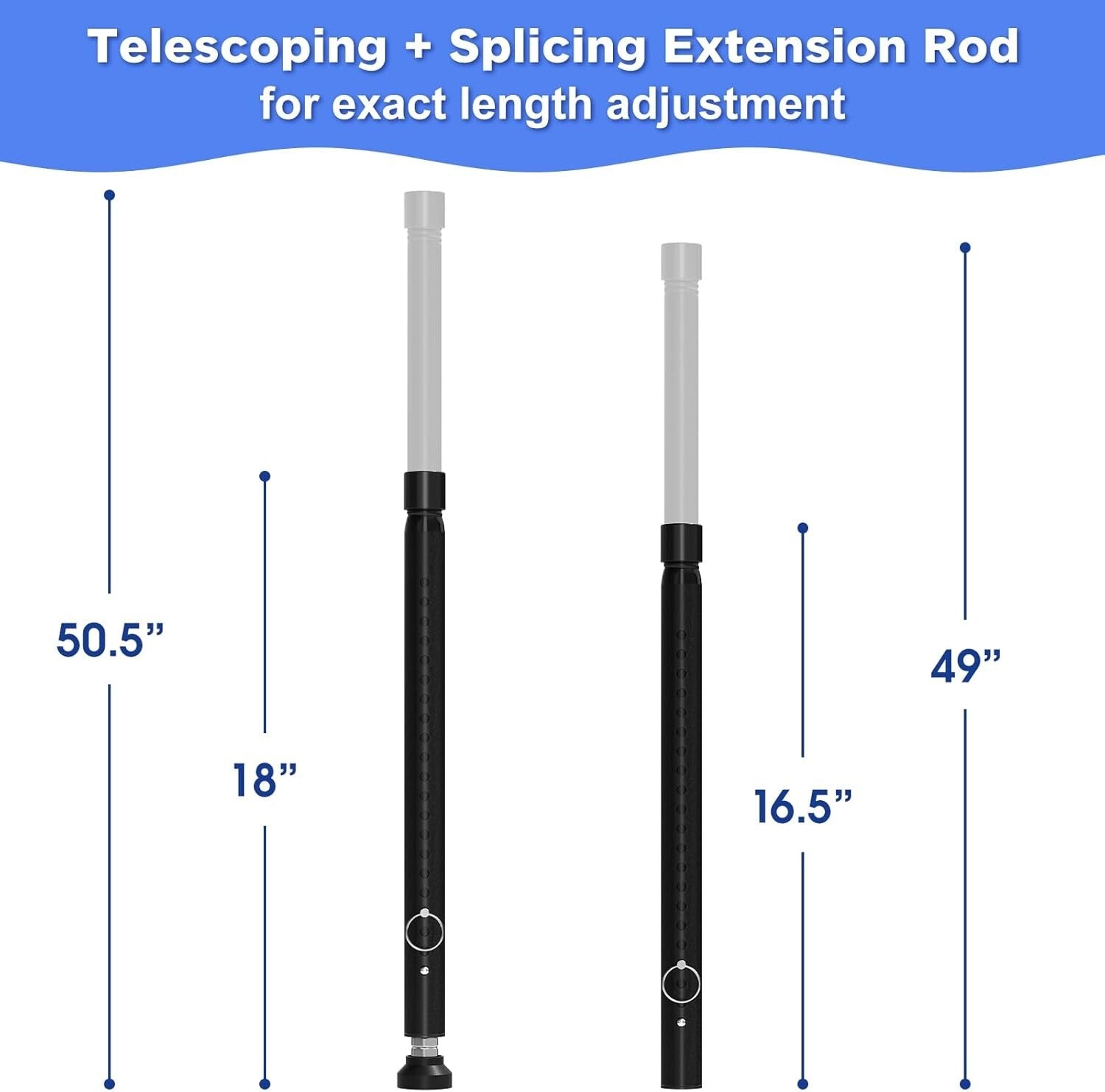 Adjustable Sliding Door Security Bar - 2-Pack Childproof Window Lock, 16-51 Inch