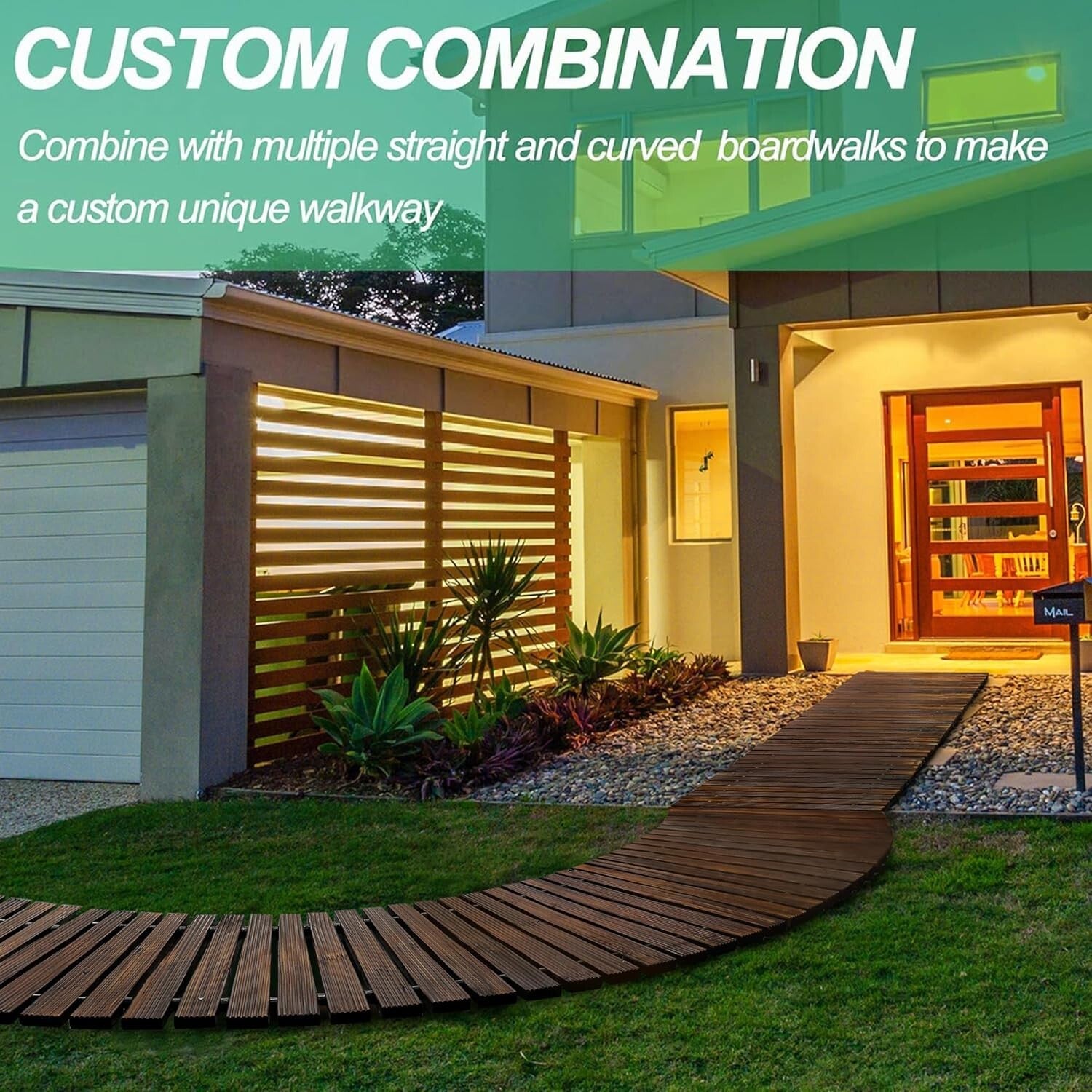 Elegant 12FT Roll Out Cedar Wooden Garden Pathway - Weather-Resistant Walkway