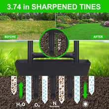 Load image into Gallery viewer, Ergonomic Lawn Aerator with Storage Tray &amp; Cleaning Tool for Effortless Use