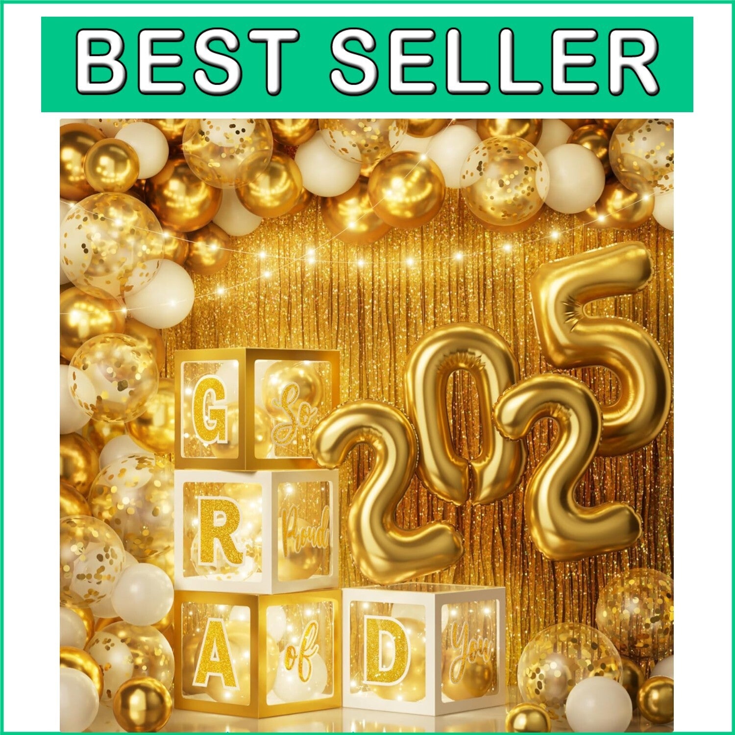 Elegant 86-Piece Graduation Party Decorations Set for Class of 2025 - White Gold