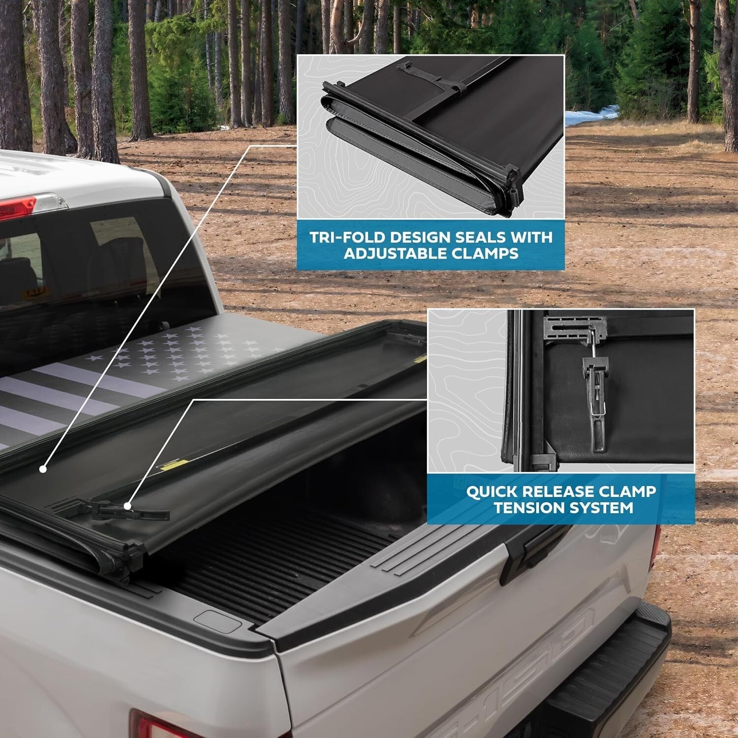 All-Weather Tri-Fold Bed Cover for 2009-2025 Ram 1500/2500/3500 - Easy Install
