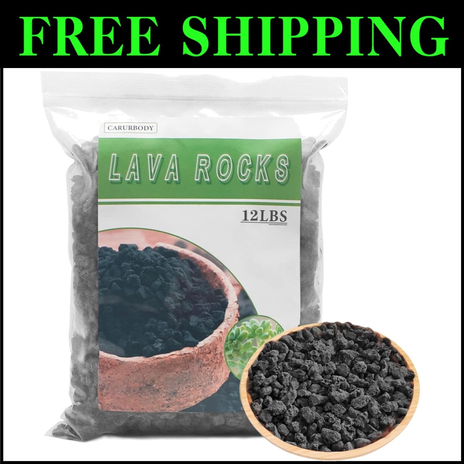Aromatic Lava Rocks for Plants - 100% Pure Volcanic Stone, Ideal for Root Health