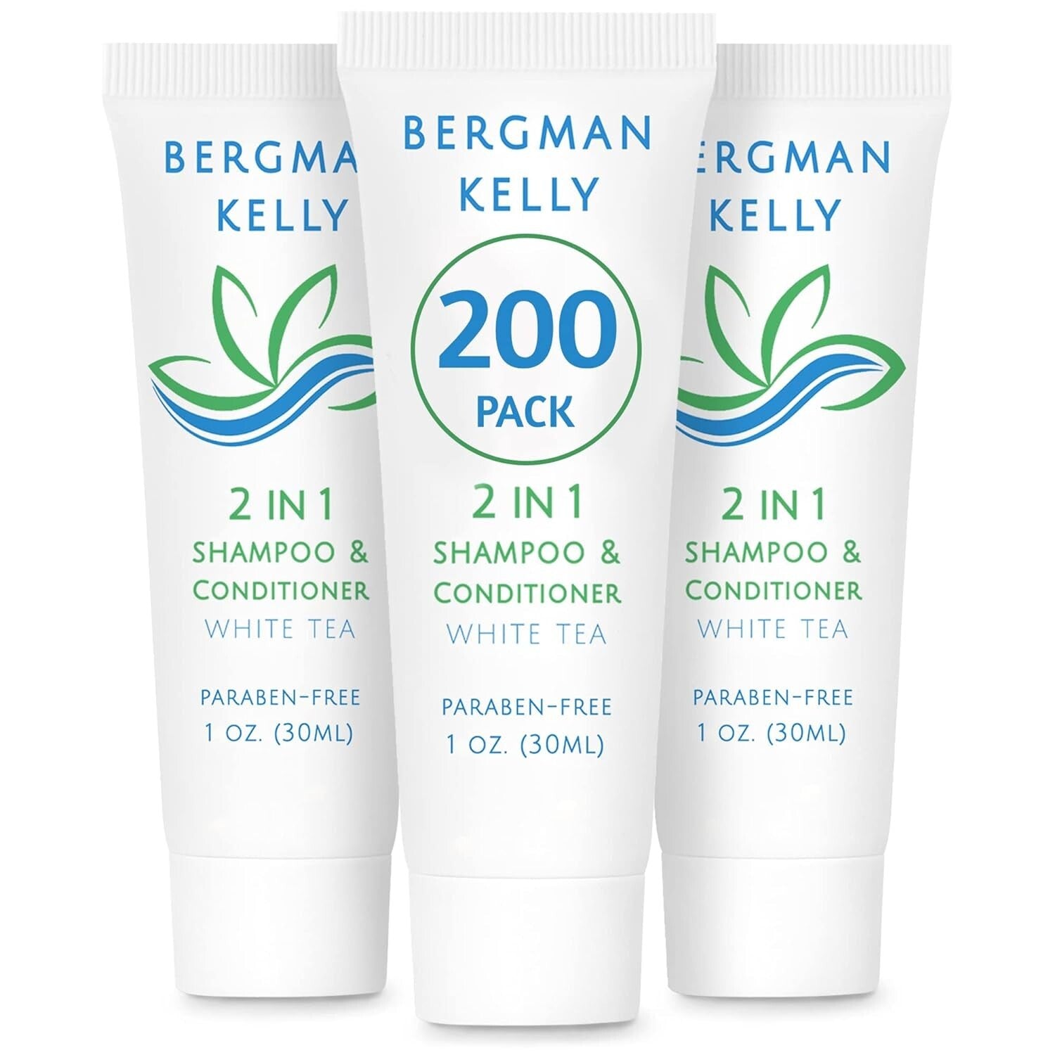 200 PK Travel Size 2-in-1 Shampoo & Conditioner - White Tea Luxe Amenities