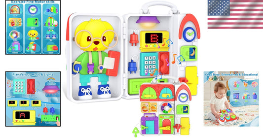 Engaging Musical Toy for Toddlers 1-3: Montessori Busy Board & Bilingual Fun