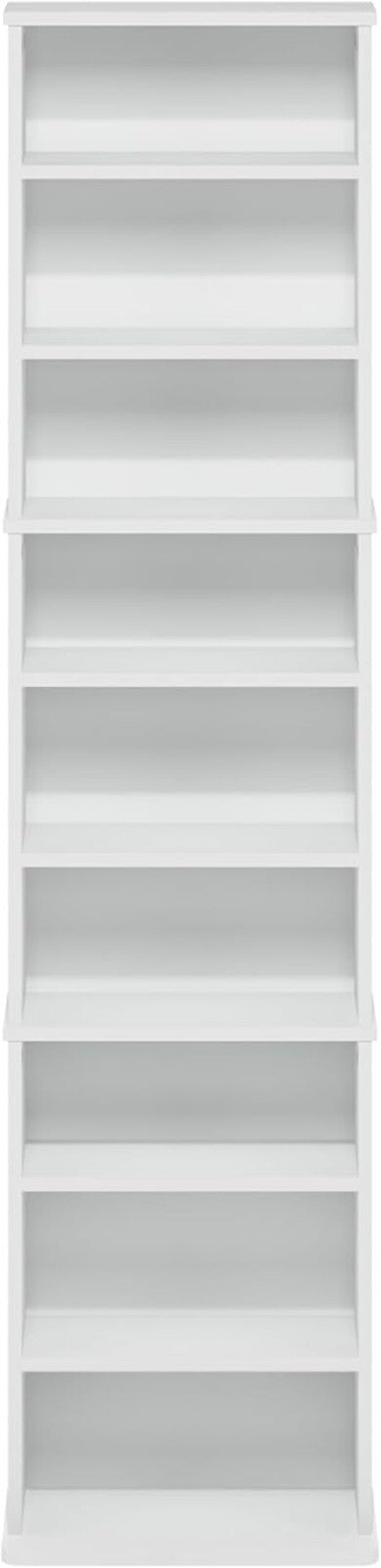 Durable Freestanding 9-Shelf Media Rack with Wall Mount Kit - Easy Assembly