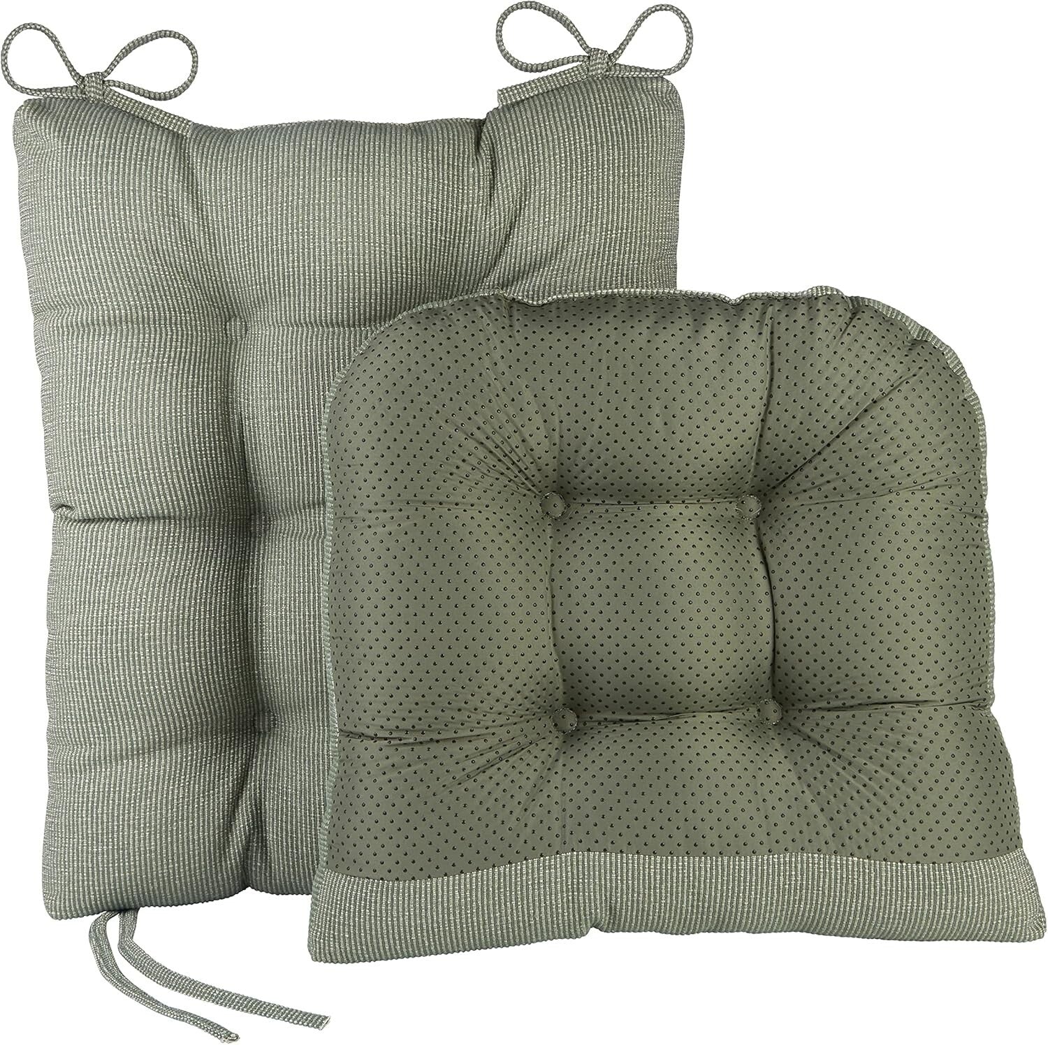 2-Piece Celadon Rocking Chair Cushion Set - Soft Comfort with Anti-Slip Design