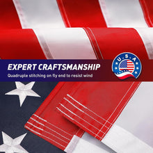 Load image into Gallery viewer, Premium 10x15 Polyester American Flag with Embroidered Stars and Brass Grommets