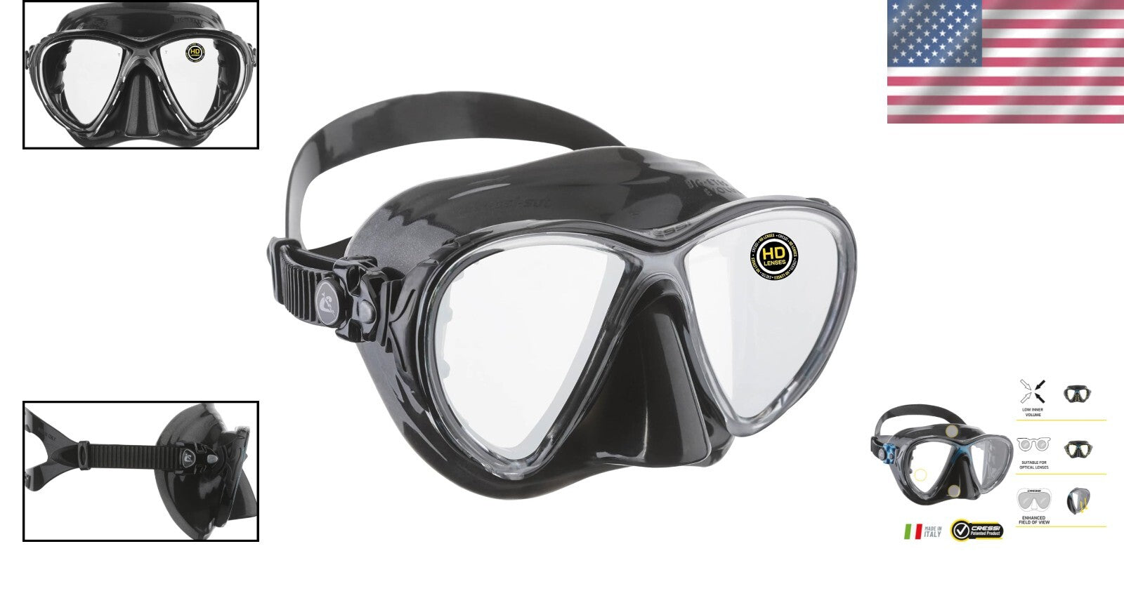 Big Eyes Evolution Scuba Diving Mask - Comfortable, Durable, Hypoallergenic Fit