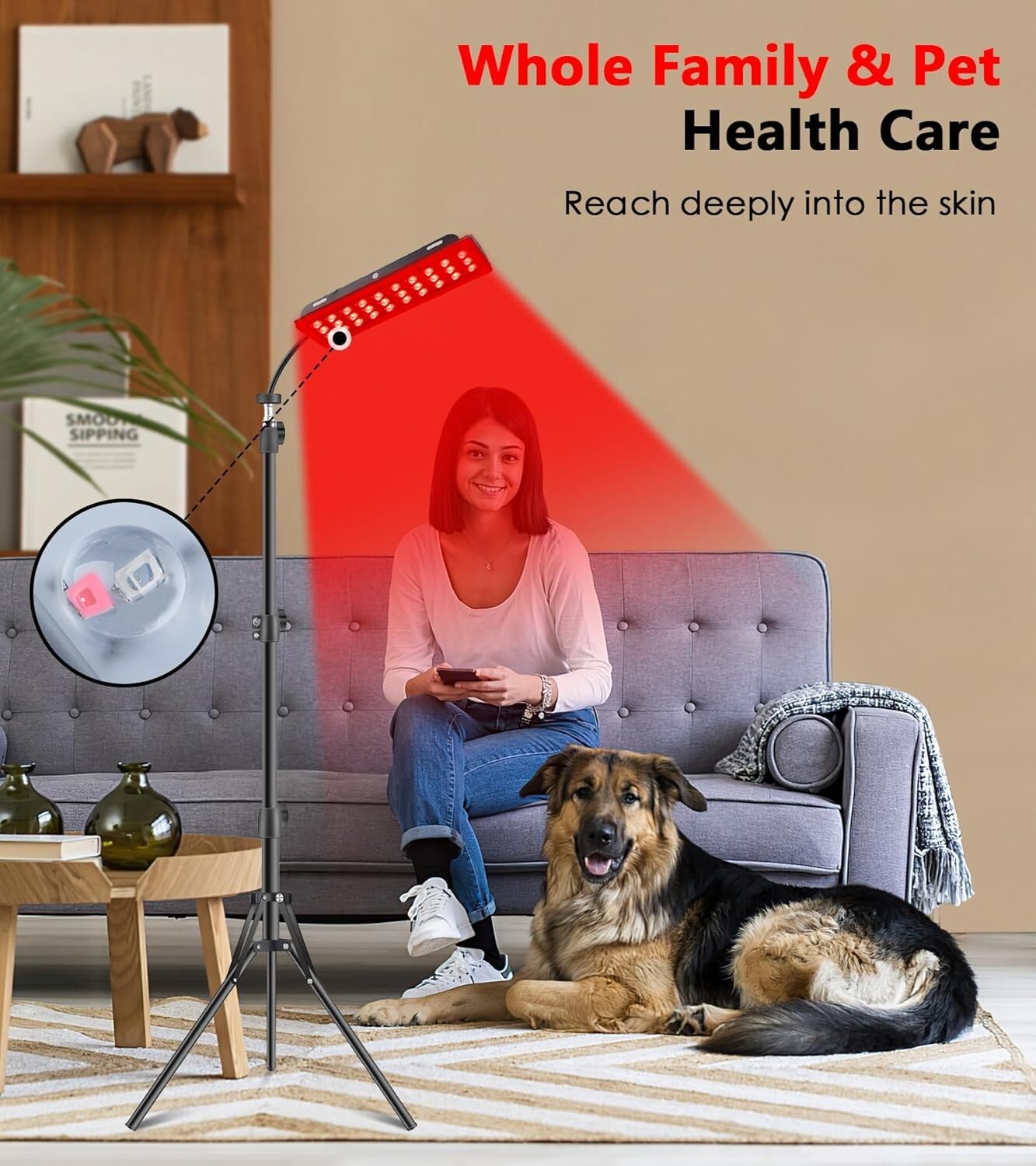 Adjustable Red Light Therapy Panel with Stand - Energize Cells & Alleviate Pain