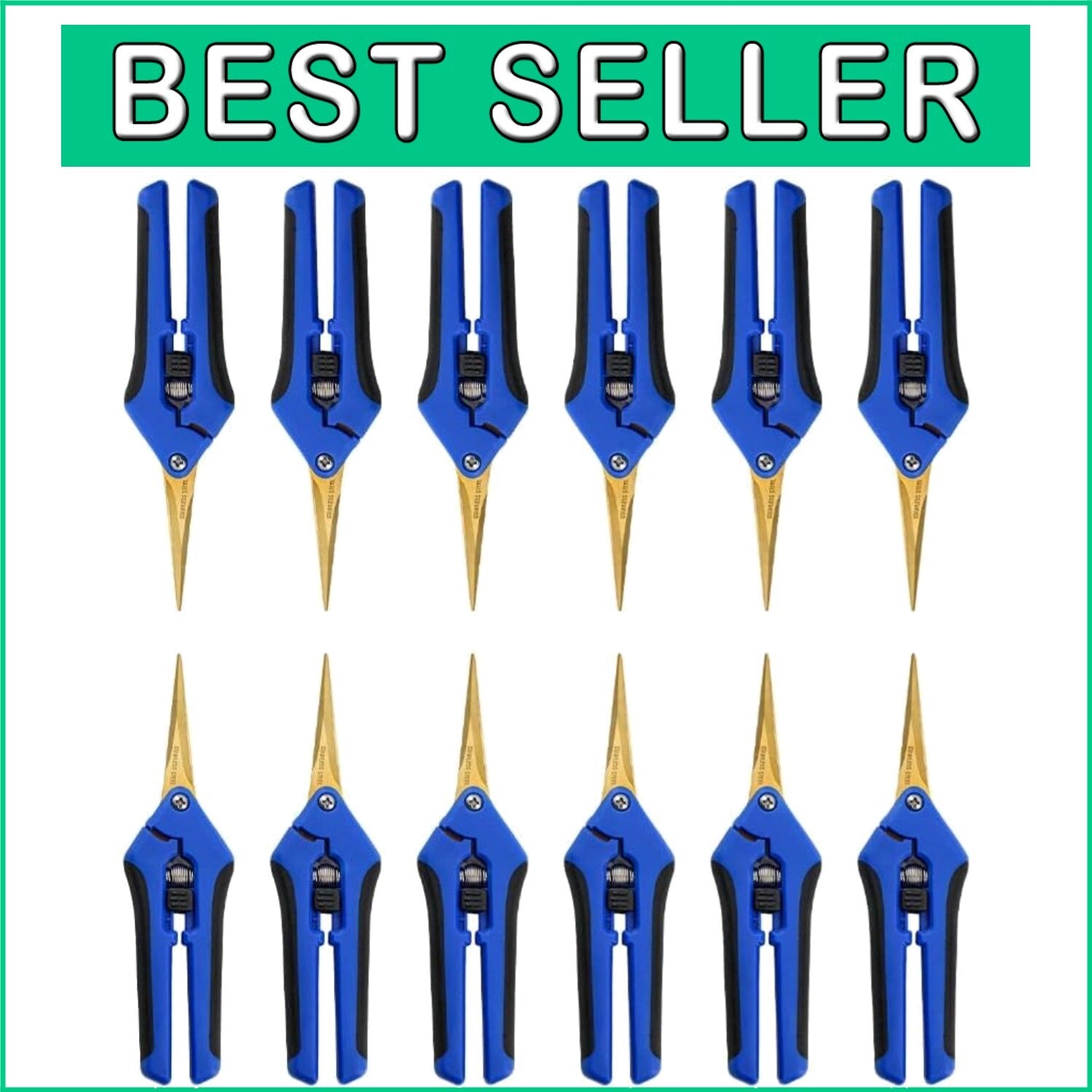 12PCS Titanium-Coated Pruning Shears Set with Ergonomic Handles for Gardeners