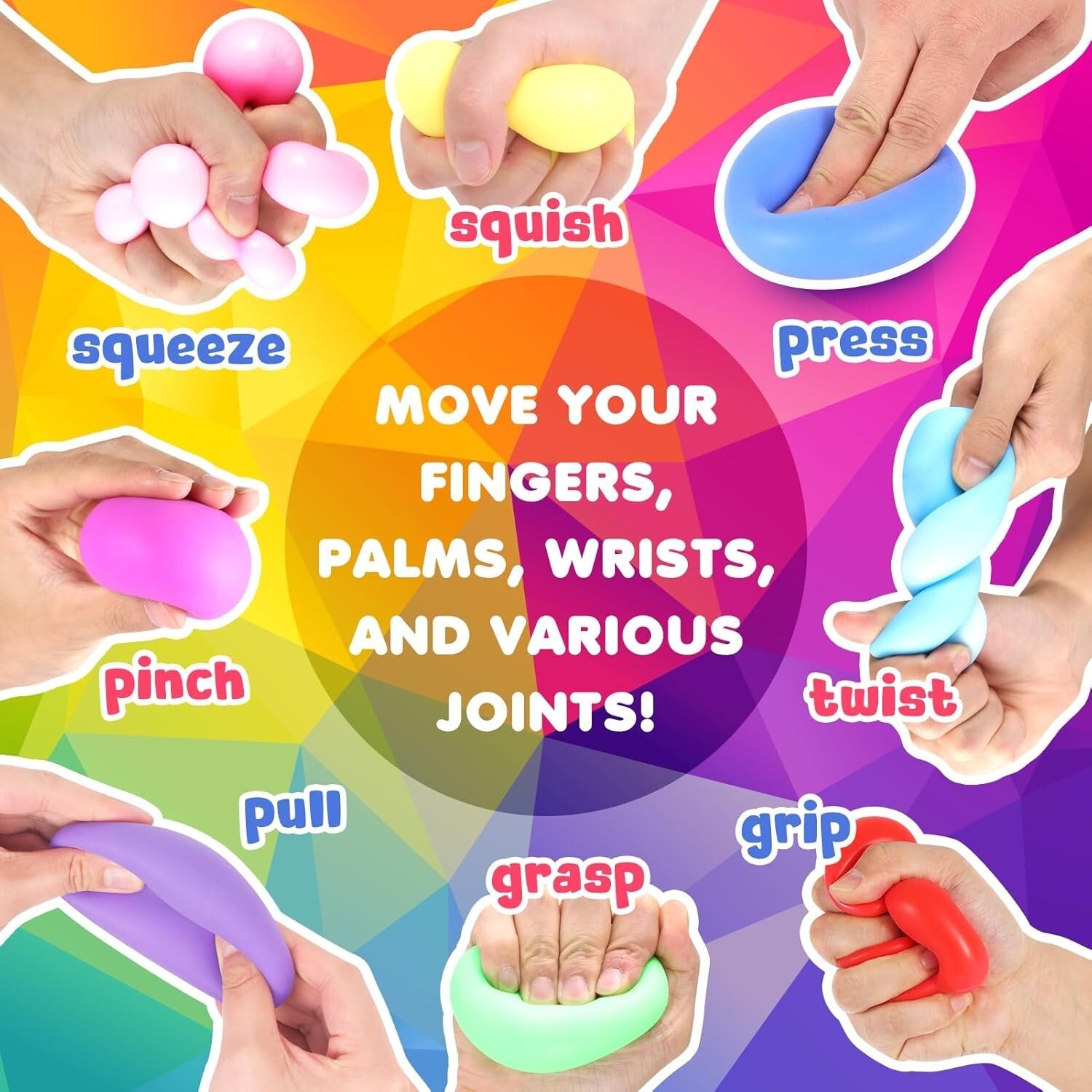 Durable 50 Pack Stretchy Stress Balls - Ideal for Anxiety Relief & Group Gifting